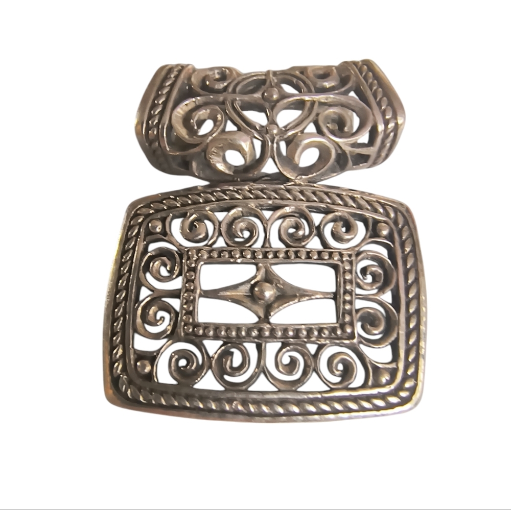 Sterling Silver Intricate Design Pendant With Large Bail